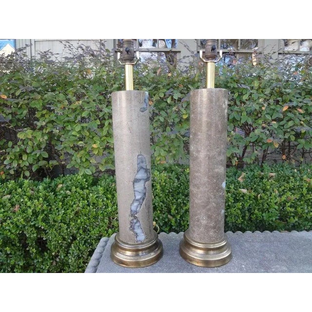 Mid-Century Modern Mid-Century Modern Marble Lamps-A Pair For Sale - Image 3 of 13