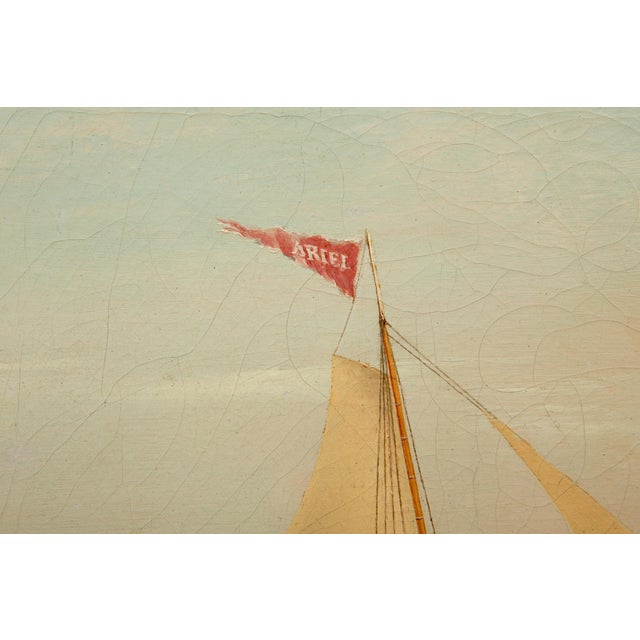 English 19th Century British Antique Sailing Ship Painting of “Ariel” at Sea by John Murday For Sale - Image 3 of 18