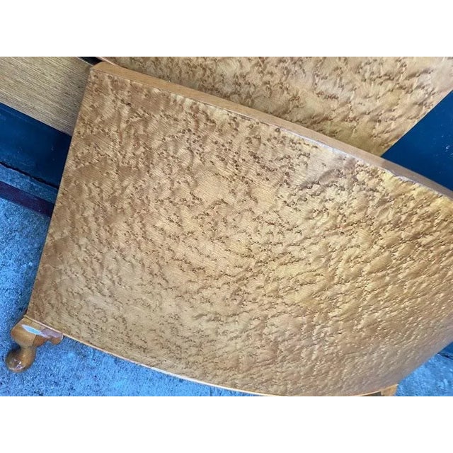 1920s 1920s Art Deco Burlwood Twin Headboard & Footboard For Sale - Image 5 of 6