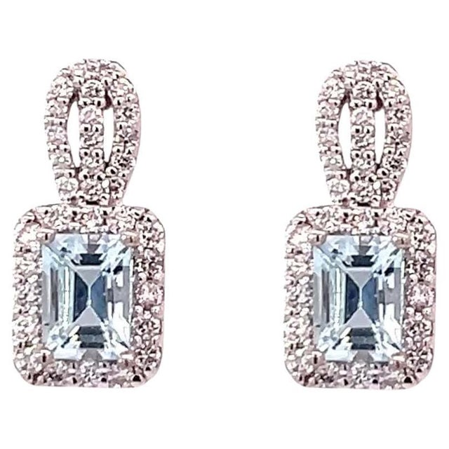 Natural Aquamarine and Diamond Earrings set in 14k Gold with 2.74 TCW Certified $5,950 215400 These custom-made earrings...