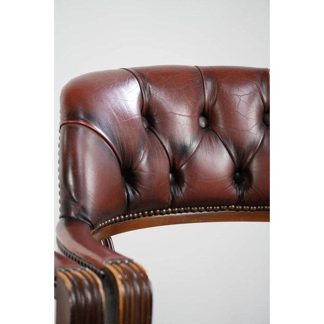English Style Dark Brown Cowhide Chesterfield Chairs, Set of 2 For Sale - Image 12 of 15