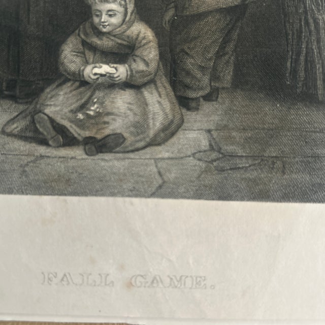 French Country 1875 Steel Engraving “Fall Game “ by Henrietta Browne For Sale - Image 3 of 6