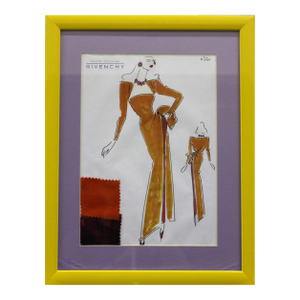 1980s Givenchy Paris No. 61 Traditional Watercolor Painting