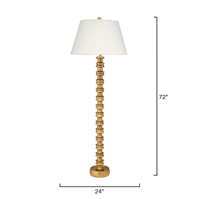 Traditional Melrose Floor Lamp, Gold Leaf For Sale - Image 3 of 5