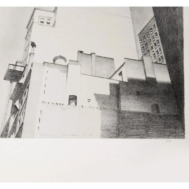 Contemporary 1939 After Charles Sheeler "Manhattan, Delmonico Building", First Edition Period Lithograph For Sale - Image 3 of 9