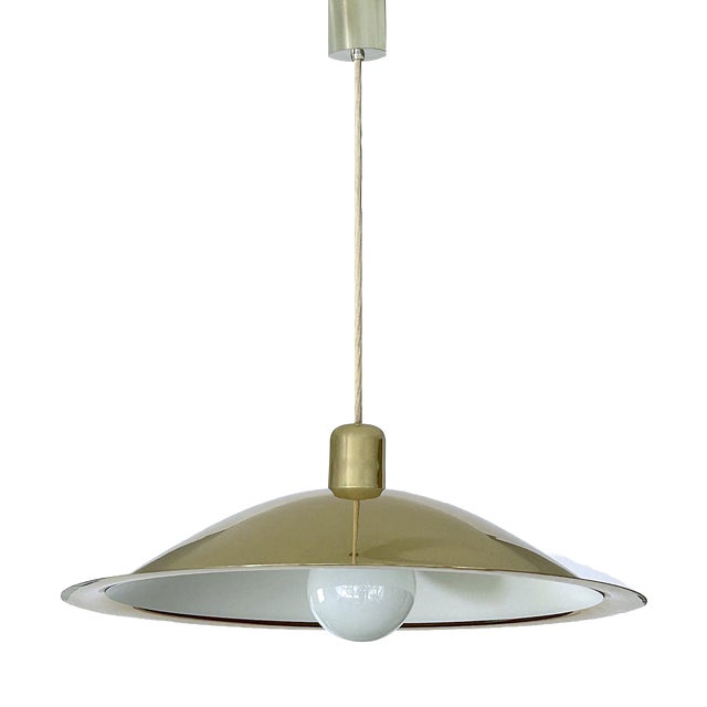 Large Scandinavian Pendant Light in Brass For Sale
