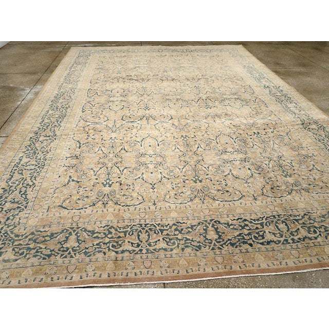 Beige Galerie Shabab Collection Early 20th Century Persian Tabriz Carpet For Sale - Image 8 of 10
