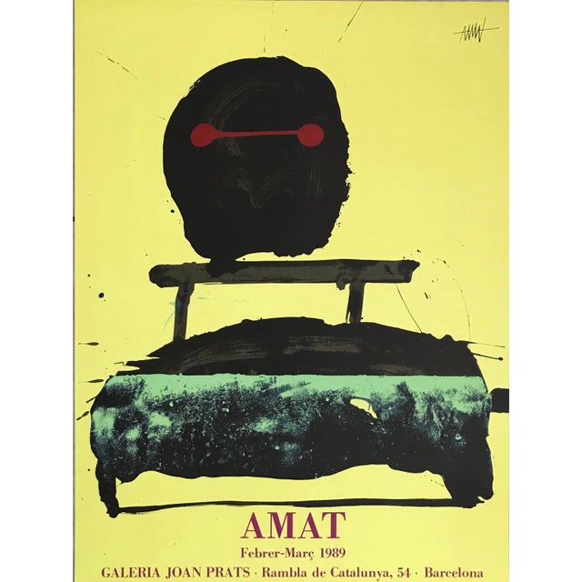 1989 Frederic Amat for Joan Prats Gallery Lithographic Poster For Sale