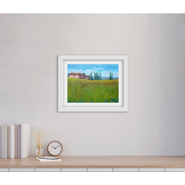 Quiet Places & Journeys — Cypress Trees, Tuscany, Italy Original oil painting by L. Haas, 12 x 9 in unframed linen panel,...