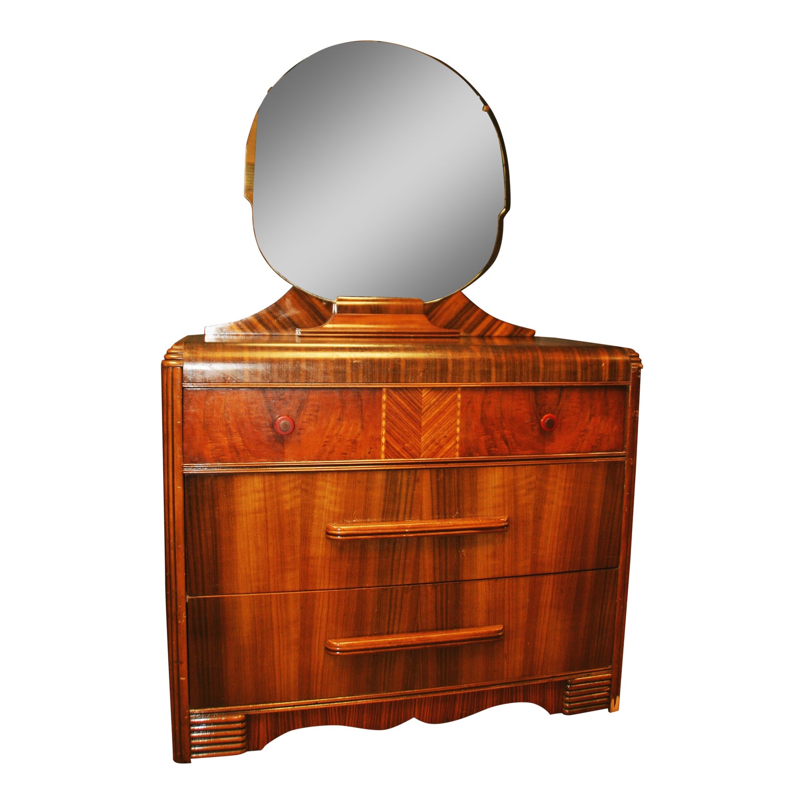 Art Deco Waterfall Dresser With Mirror Chairish