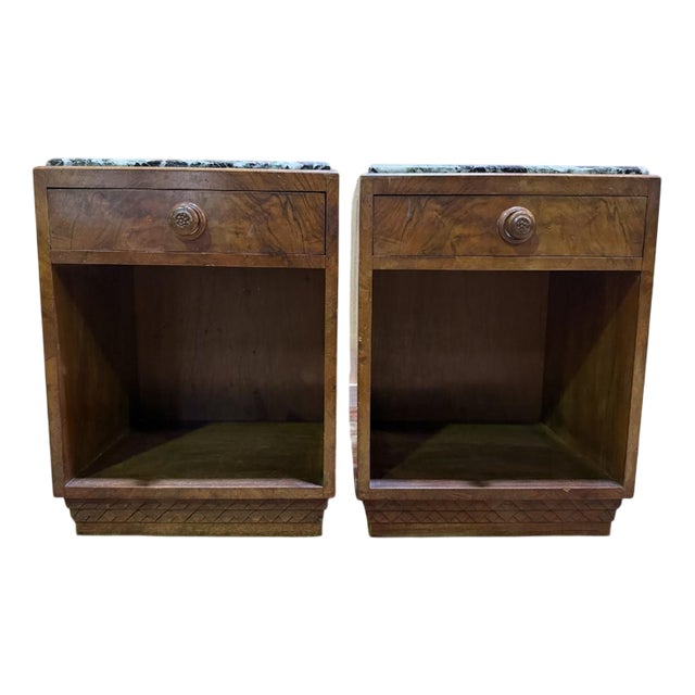 Art Deco Bedside Tables, Set of 2 For Sale