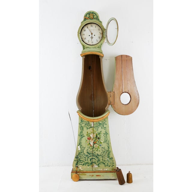Gustavian (Swedish) Grandfather Clock from Mora, 1756 For Sale - Image 3 of 7