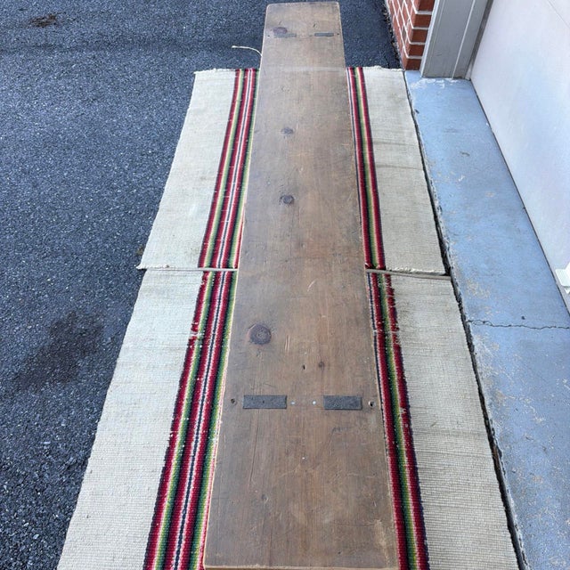 Late 19th Century 19th C. Lancaster County Pa Raw Pine Mortised Bench (76.25") For Sale - Image 5 of 12