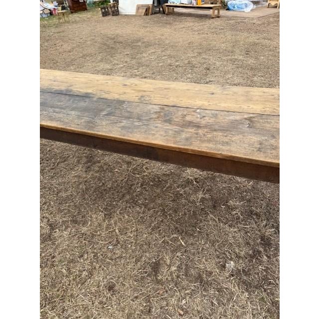 18th Century Long French Country Solid Oak Farm Dining Table For Sale - Image 10 of 17