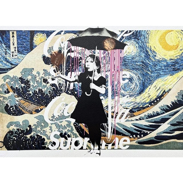 Death NYC - Hokusai and Banksy Nola - limited edition with certificate Paper: Fine art 300 gsm paper. Numbered 14/100,...