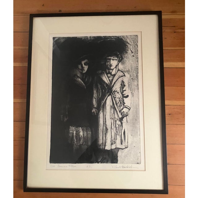 1950s Paris Les Juene Filles/the Young Women, French Black & White Lithograph by Robert Bertrand, Framed. For Sale - Image 9 of 10