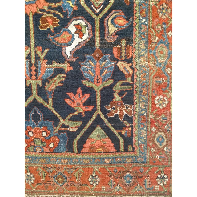 Antique Persian Mahal Sultanabad Rug, Hand-Knotted Wool, Geometric Pattern, 4x7, Navy & Red For Sale - Image 17 of 18