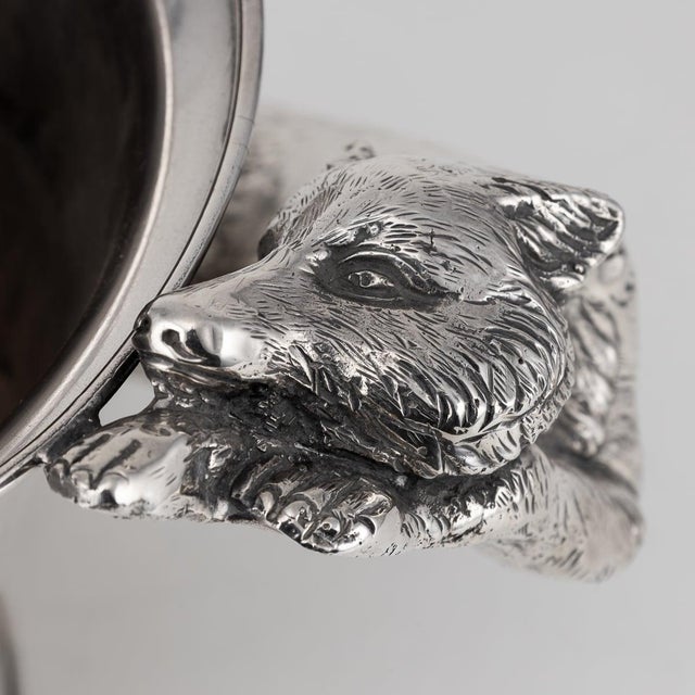 20th Century Italian Silver Plated Fox Wine Cooler by Franco Lapini, 1960s For Sale - Image 9 of 16