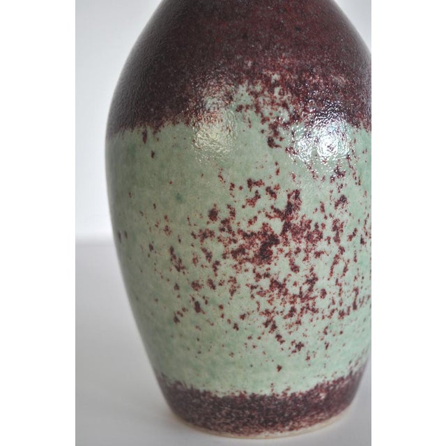 Green Danish Vase in Oxblood Red & Green Glaze from Michael Andersen, 1930s For Sale - Image 8 of 11