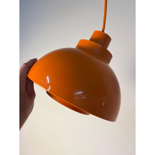 Plastic Minisol Orange Pendant Lamp by K. Kewo for Nordisk Solar For Sale - Image 7 of 11