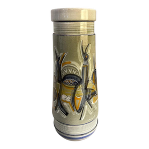 A Unique 1960s Futurist Hand-Painted Ceramic Vase by Cianciolo for Nova