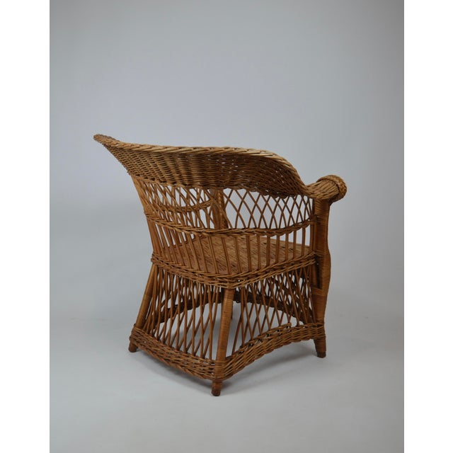 1920s 20th Century Wicker Armchairs with Rolled Arms, 1920, Set of 2 For Sale - Image 5 of 18
