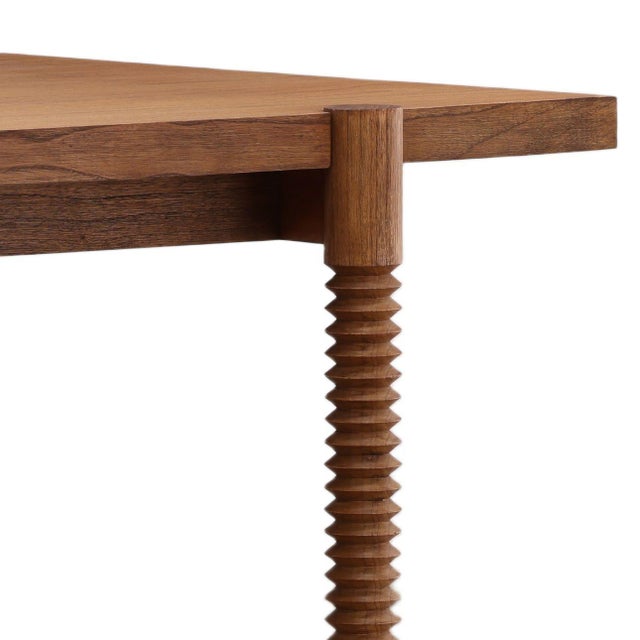 Carved Spindle Wood Dining Table For Sale - Image 4 of 7