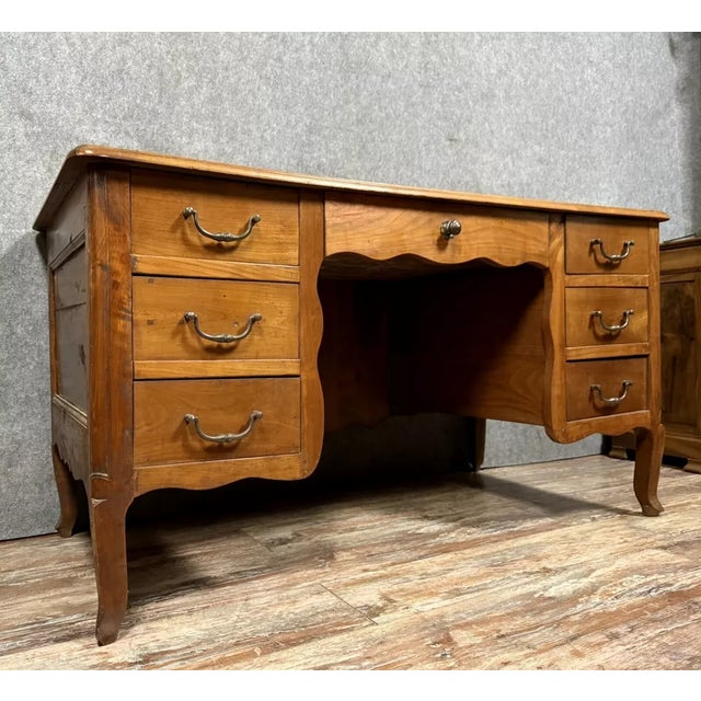 Louis XV Center Desk in Cherrywood, 1750s For Sale - Image 4 of 6