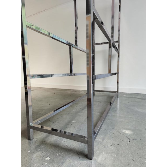 1980s Vintage Chrome Etagere Bookshelf For Sale - Image 5 of 10