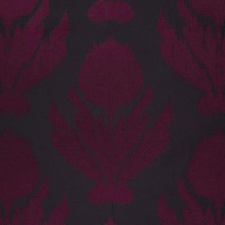 Sample - Schumacher Agra Silk Weave Fabric in Black Plum For Sale