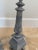 Pair of lovely wooden vintage candlesticks, painted in a gray wash. Stand 17” tall.