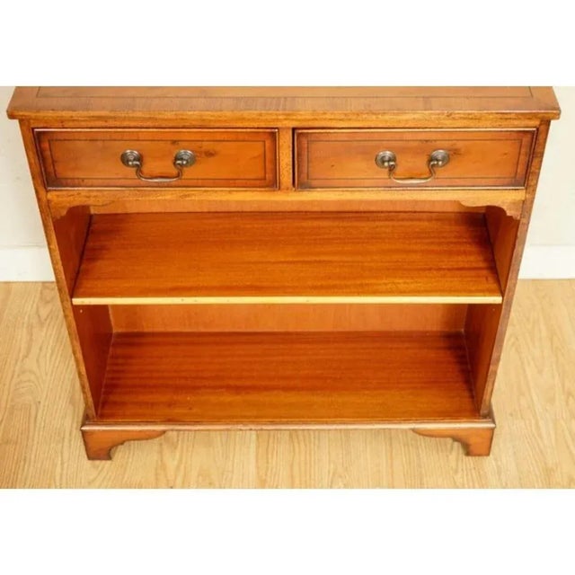 Wood Vintage Dwarf Open Bookcase in Yew Wood from Bevan-Funnell For Sale - Image 7 of 11