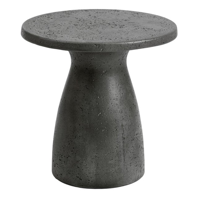 Charcoal Hourglass Outdoor Side Table For Sale