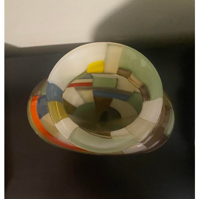 Green Robin Mix Patchwork Color Block Glass Vase For Sale - Image 8 of 9