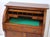 Brass Antique Quarter-Sawn Tiger Oak Roll Top Secretary Desk With Carved Floral Cabinet & Original Key, C. 1900–1915 For Sale - Image 8 of 17