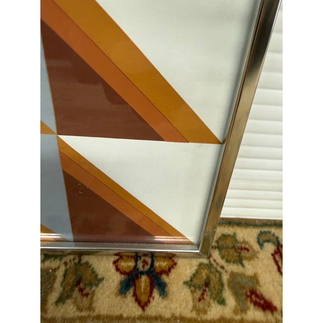 Gold Diminishing Patterns II Optical Signed Artwork, Circa 1970's For Sale - Image 8 of 12