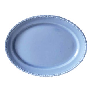 1940s Vernon Kilns Native California Pottery Melinda Platter Blue For Sale
