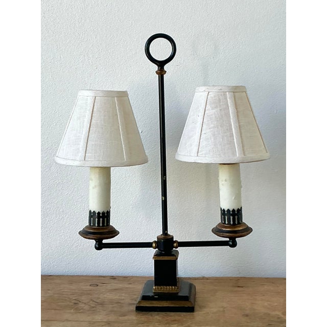 Mid 20th Century Vintage Regency Gilt Tipped Bouillotte Lamp For Sale - Image 5 of 7