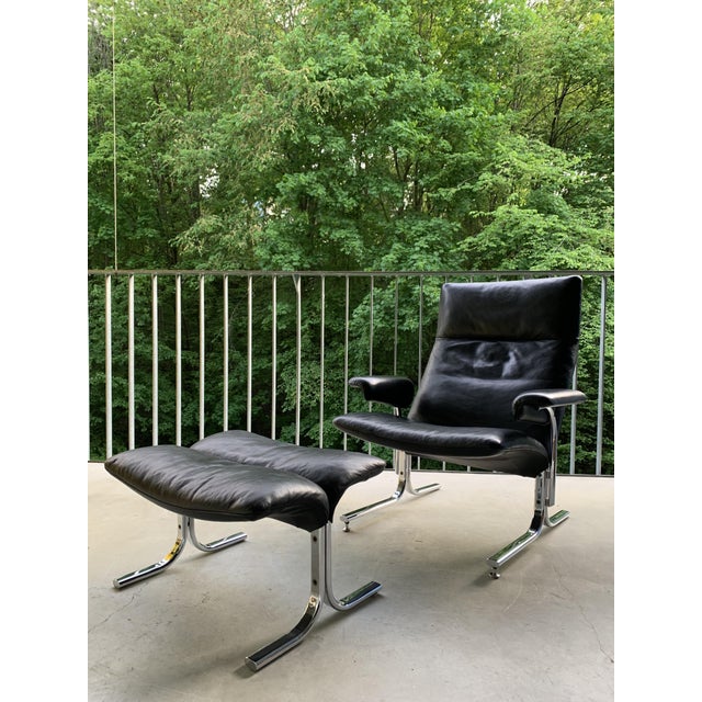 Leather DS 2030 Armchairs with Ottoman by Hans Eichenberger for de sede, 1990s, Set of 2 For Sale - Image 16 of 16