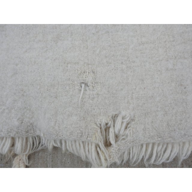 Midcentury Turkish Flokati Natural Undyed Wool Rug For Sale - Image 9 of 10