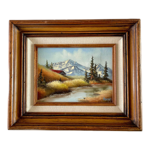 Late 20th Century Judy Sleight Signed Framed Oil on Canvas PNW Landscape