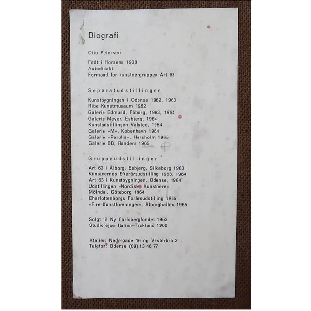 Petersen, 1965, Oil on Board For Sale - Image 4 of 5