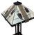 Cream Pair Arts & Crafts Style Metal & Glass Table Lamps. u.s.a. Late 20th Century. For Sale - Image 8 of 11