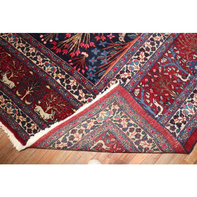 Early 20th Century Zabihi Collection Jewel Toned Botanical Persian Meshed Animal Pictorial Rug - 11'7" x 13'10" For Sale In New York - Image 6 of 12