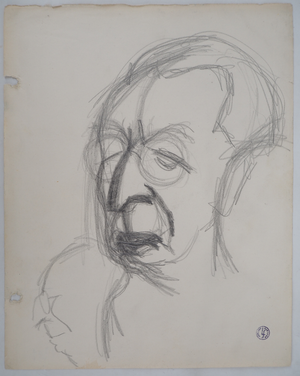 Léopold Survage, Portrait of a Pensive Man, Original Drawing