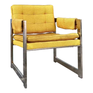 Modern Chrome Armchair or Side Chair | in the Style of Milo Baughman