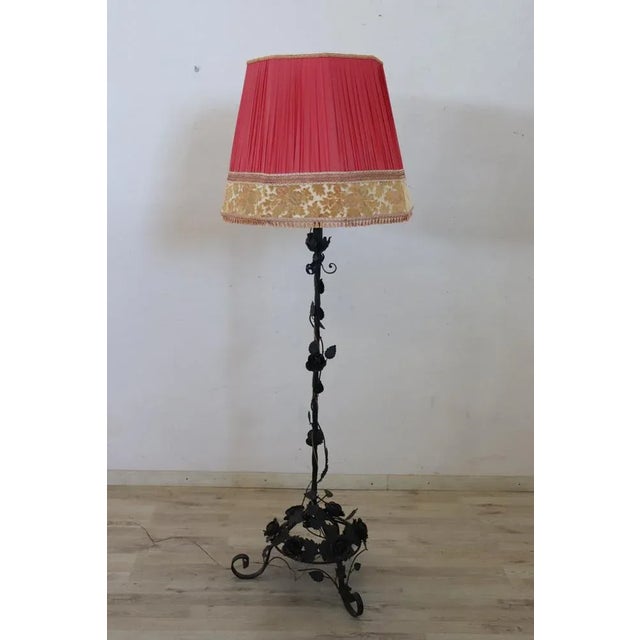Early 20th Century Art Nouveau Iron Floor Lamp, 1890s For Sale - Image 6 of 11