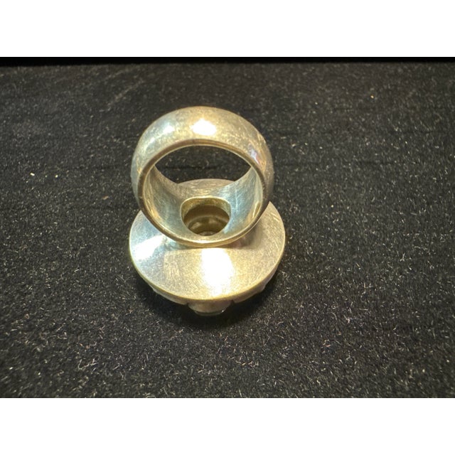 Large Creative Artist Ring in Silver and Topaz, 1990s For Sale - Image 4 of 8