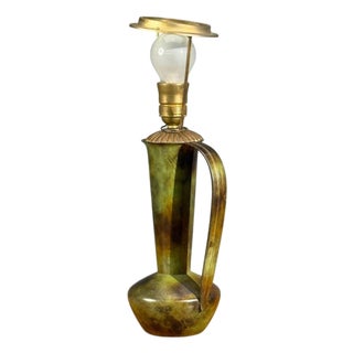 1940s Gab, Table Lamp, Patinated Bronze For Sale