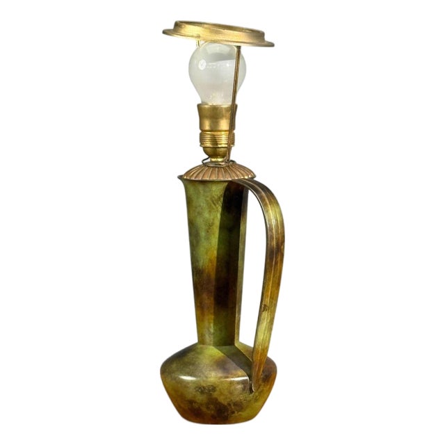 1940s Gab, Table Lamp, Patinated Bronze For Sale
